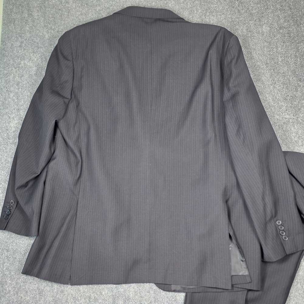 Carlo Lusso Suit Mens 52L Charcoal Grey Pinstripe 2-Piece Formal Set Big & Tall - Picture 6 of 16